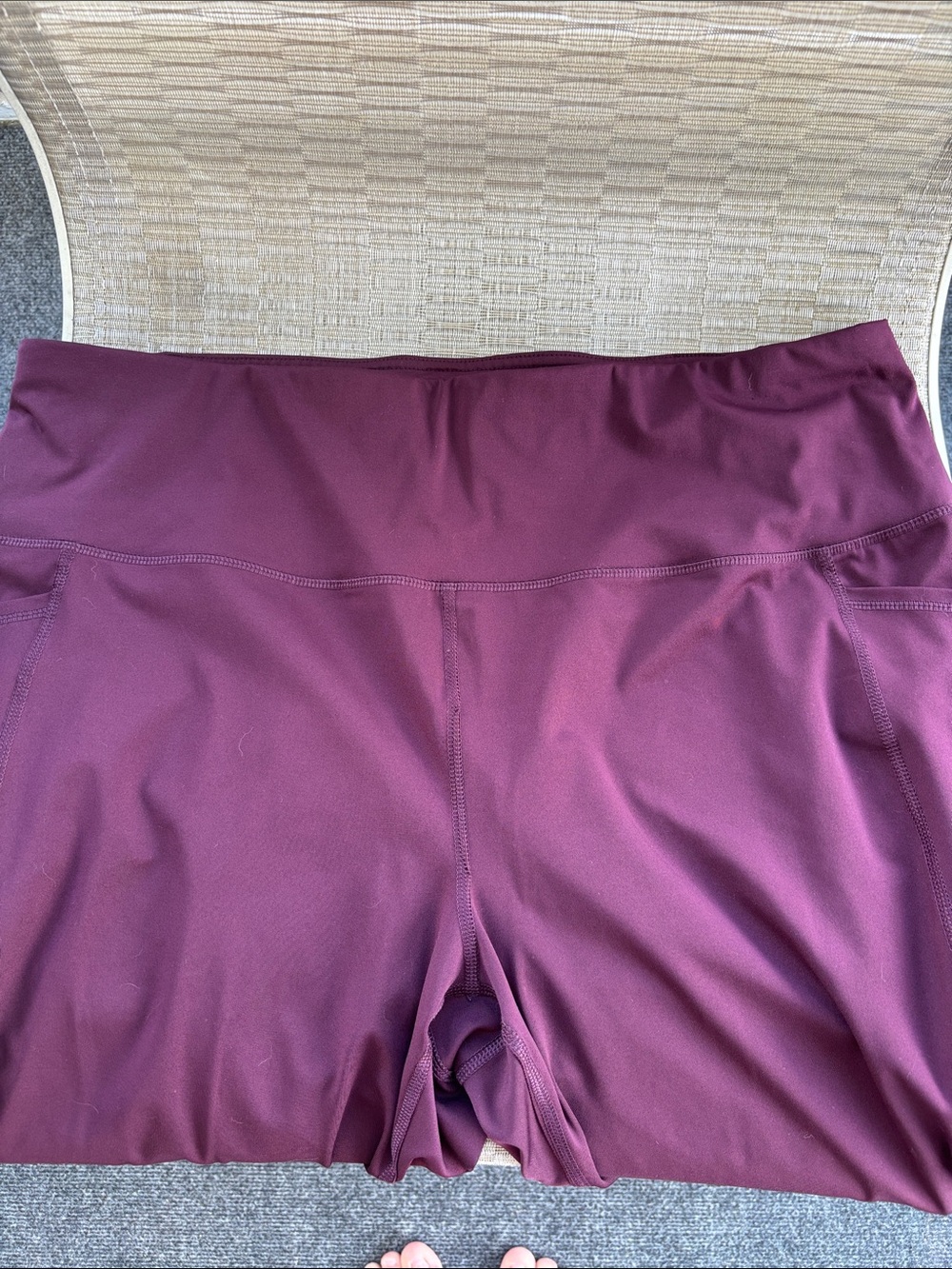 RBX Burgundy High-Waist Leggings with Side Pockets - Picture 4 of 7